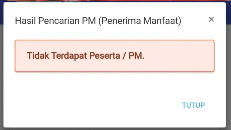 Solusi Error “Tidak Terdapat Peserta PM”