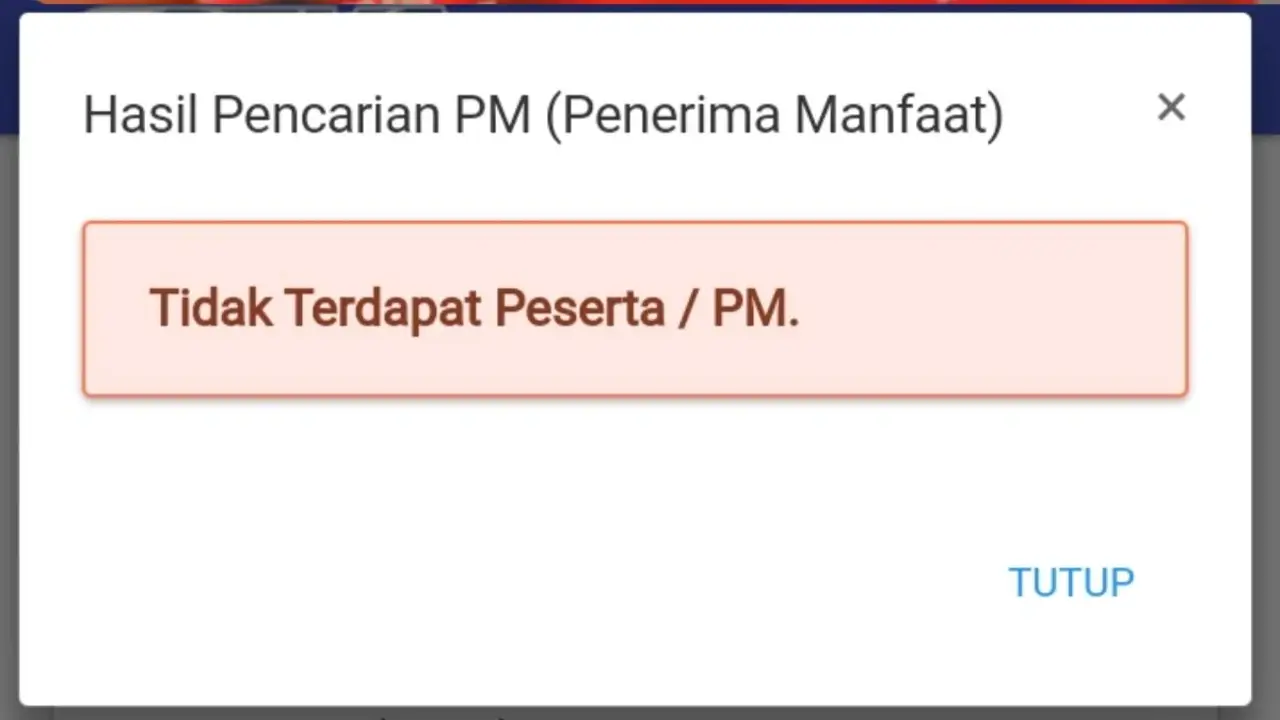 Solusi Error “Tidak Terdapat Peserta PM”